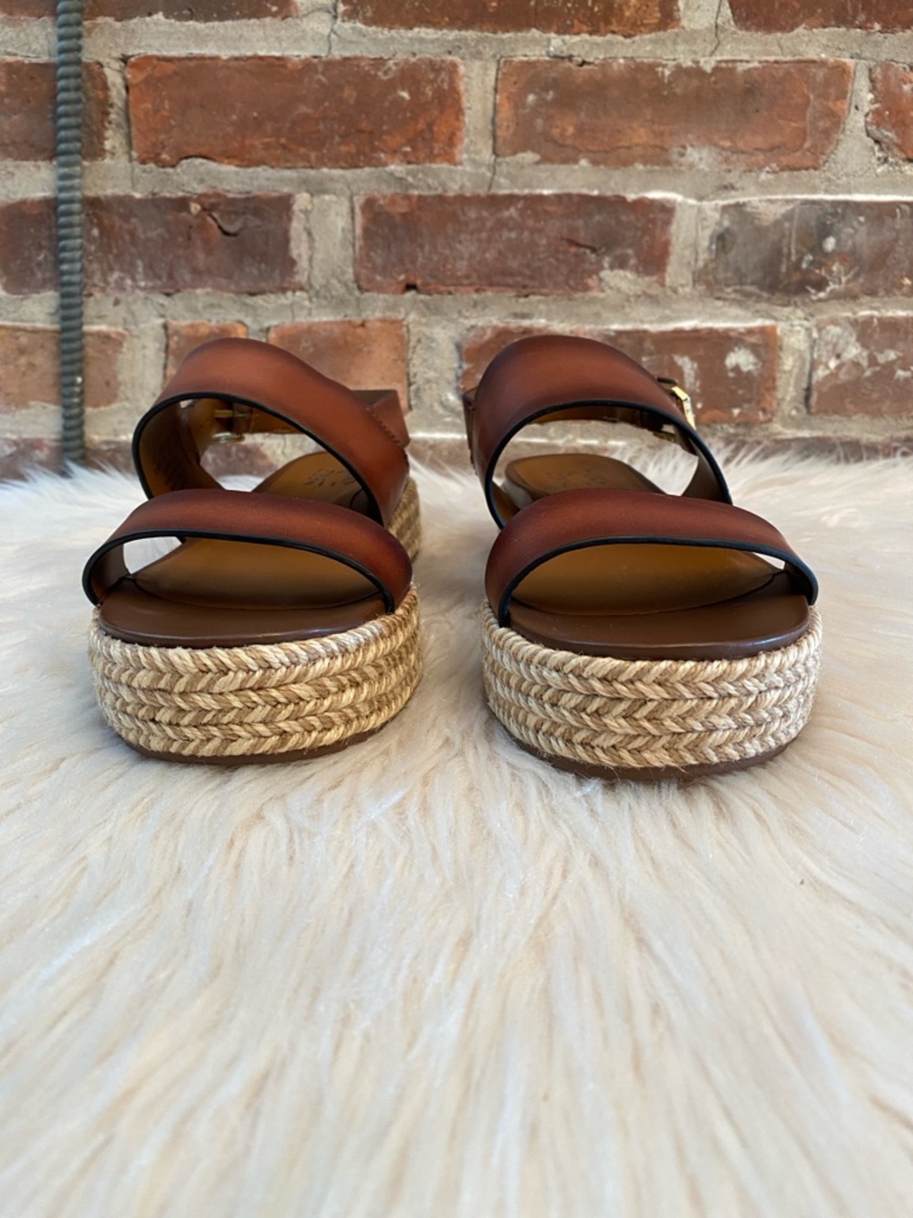 Naturalizer Patience Platform Brown Leather Sandals, Size 9.5 - Picture 10 of 16